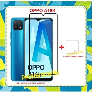 Combo Kính Cường Lực Full Màn Hình Oppo A16K + Dán bảo vệ camera - PHUKIENSO24H