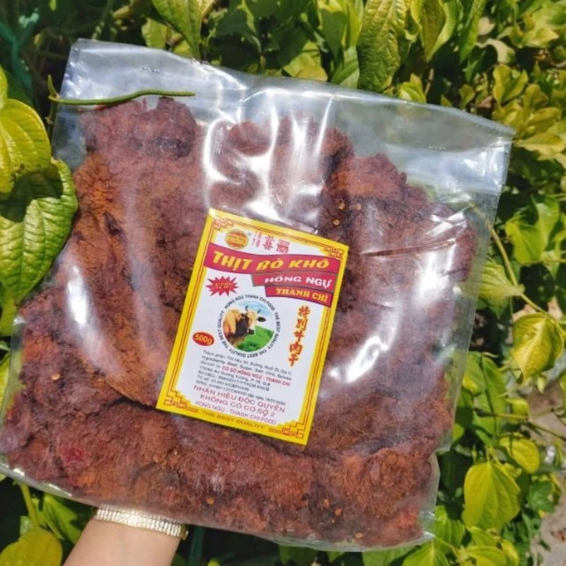 khô bò mềm chuẩn hồng ngự Thanh Trì ( túi zip 500g) cam kết hàng chính hãng