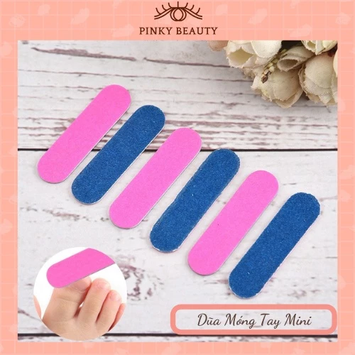 Cây Dũa Móng Tay, Chân Mini Pinky Beauty, Đồ Dũa Móng Có Giấy Nhám Hai Mặt Gọn Nhẹ Tiện Dụng Bền Bỉ