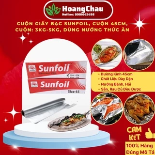 [Hoả Tốc] Cuộn Giấy Bạc Nướng Thịt Cá, Thức ăn Sunfoil, Loại 3kg Và 5kg, Cuộn Lớn 30cmx45cm Giấy Bạc Nướng