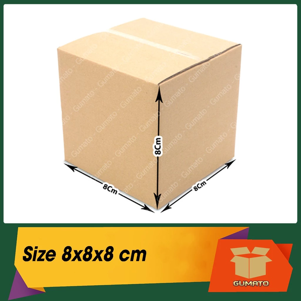Size 8x8x8 cm, hộp giấy thùng carton gói hàng tại Gumato (Mã số P6)