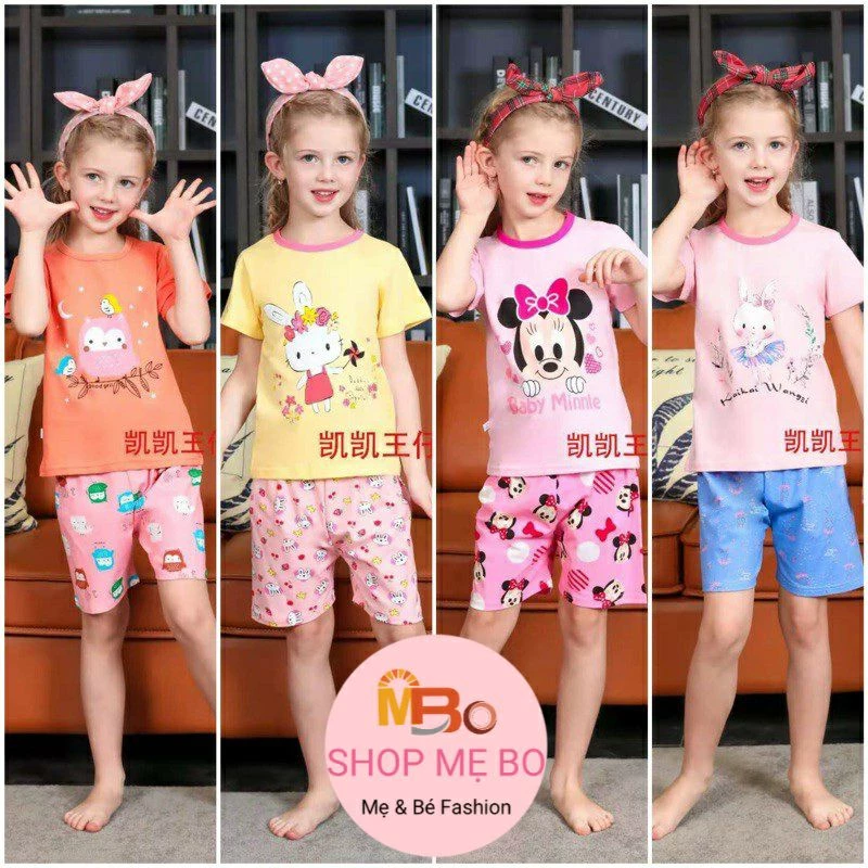 Đồ Bộ bé gái hè thun cotton xuất hàn quảng châu