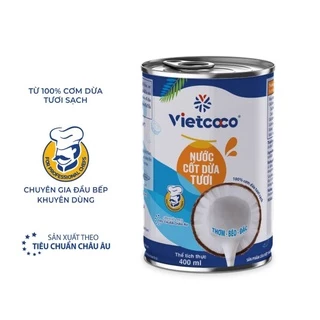 Nước cốt dừa tươi đặc béo vietcoco lon lớn 400ml