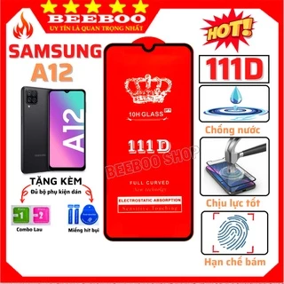 Kính cường lực Samsung A12 - Cao Cấp - Full màn hình 111D - Độ cứng 10H - Độ trong suốt cực cao, [FL7]