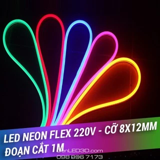 1m Dây LED Neon Flex 220V Uốn Tùy Ý Chống Thấm Nước, Trang Trí Ngoài Trời (không kèm nguồn)