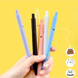 Bút bi bấm thay đổi mặt anh em gấu Bare Bear Chúng tôi đơn giản là gấu mực đen