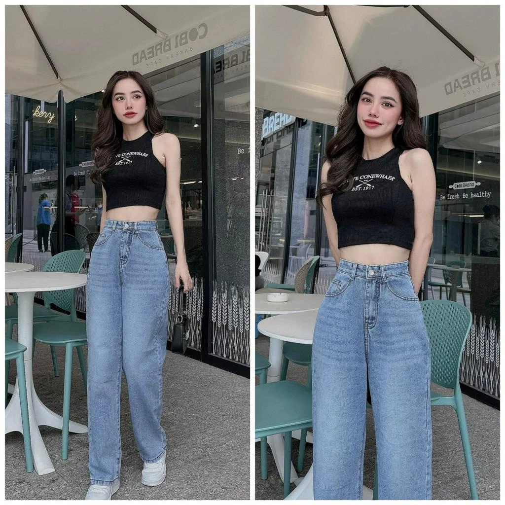 QUẦN JEANS NỮ ỐNG SUÔNG LƯNG CAO PHONG CÁCH HÀN QUỐC LANVYSHOP- MS 234,235