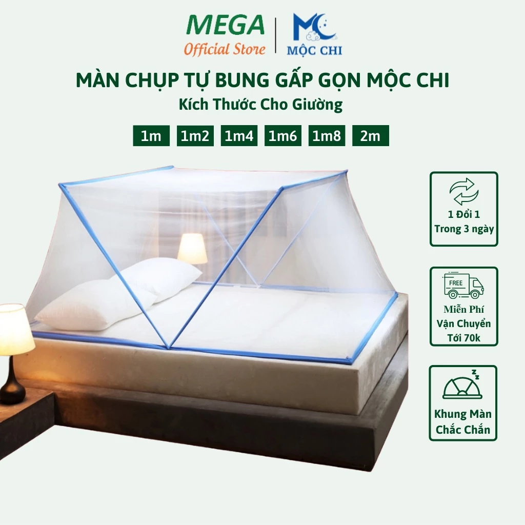 Màn Chụp Tự Bung Gấp Gọn Tiện Dụng Cho Người Lớn Và Trẻ Em. Màn Khung Xếp Thông Minh Mộc Chi, CHĂN GA GỐI VÀ NỆM