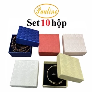 Set 10 Hộp giấy đựng trang sức vòng tay 8.3x8.5x3.5 H883Q hình quạt 5 màu - Pauline's Store