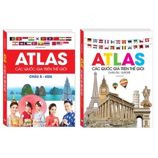 Sách - Combo Atlas các quốc gia trên thế giới châu âu , châu á (2 cuốn)