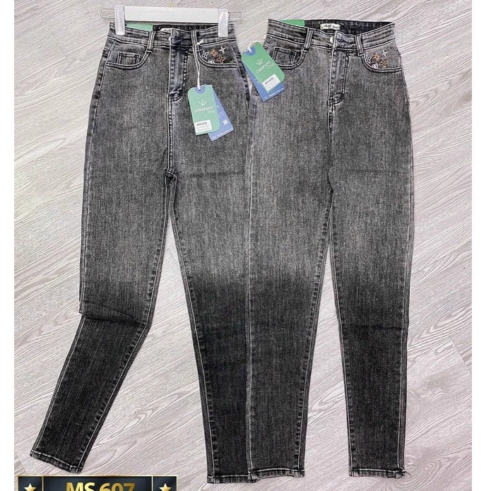 Quần Jean Nữ lưng cao💖FREESHIP💖 Quần bò nữ chất liệu denim cao cấp phối lưng kiểu thời trang Lady Fashion - QJN4707