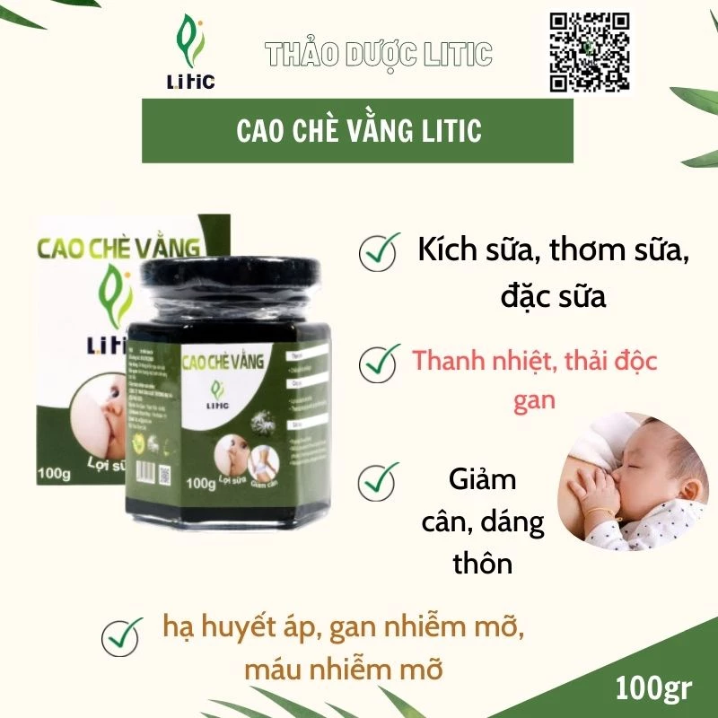 Cao chè vằng lợi sữa giảm cân LITIC 100g ổn định huyết áp giúp ngủ ngon mát gan thanh nhiệt