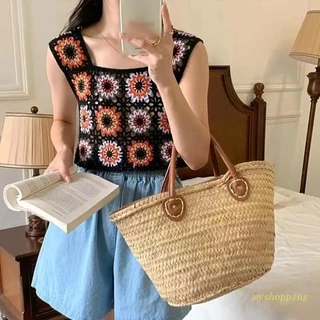 Áo Croptop Dệt Kim Cổ Vuông Khoét Lỗ Thời Trang Đi Biển Cho Nữ