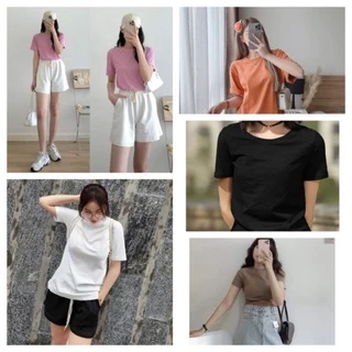 [Size 38kg-70kg] Áo phông nhiều màu đủ size Áo thun trơn nữ cotton mềm mịn