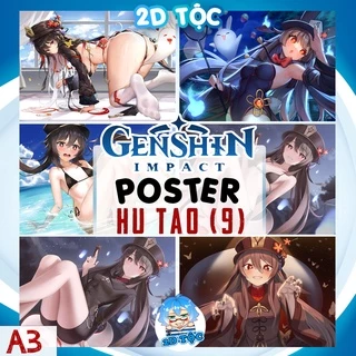 TRANH POSTER A3 HuTao (9) GENSHIN IMPACT CHẤT LIỆU GIẤY CAO CẤP - 2D TỘC SHOP