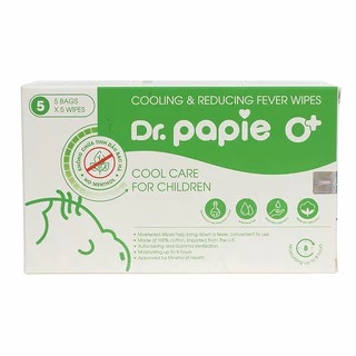 Khăn hạ sốt Dr Papie 25 khăn/hộp, 5 cái/gói