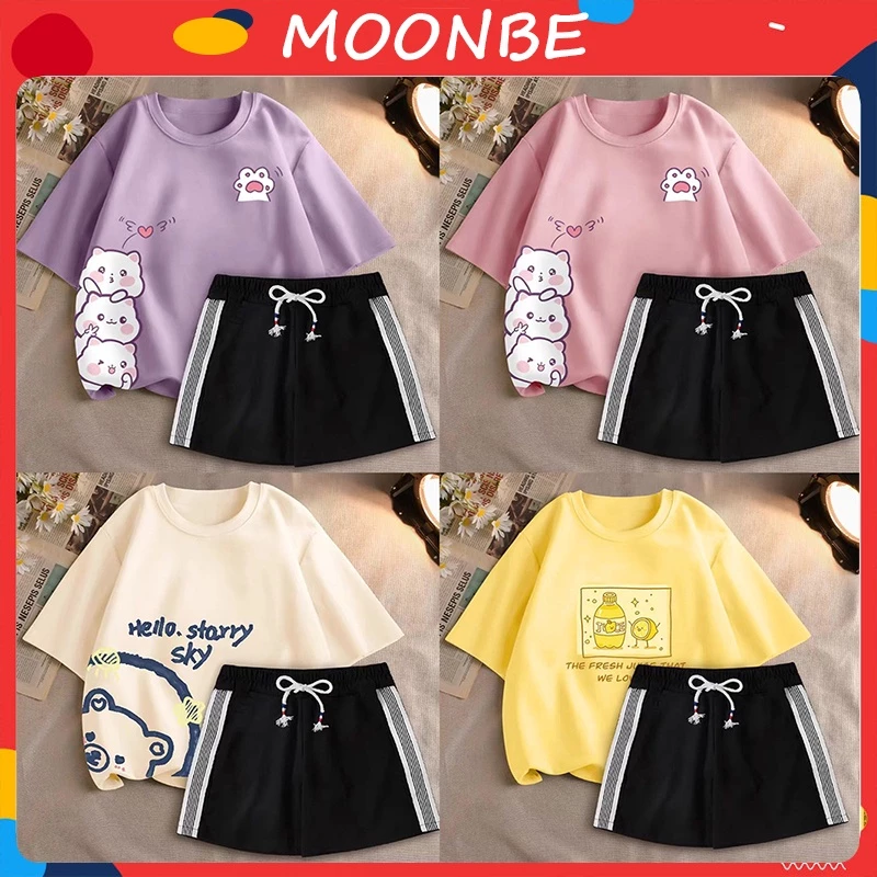 Bộ cộc tay bé gái bé trai chất cotton 4 chiều size 15-65kg - Bộ cộc tay Sky