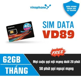 Sim Vinaphone VD89 12 Tháng Trọn Gói Không Cần Nạp Tiền Chính Hãng Giá Gốc