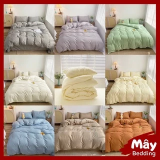 Bộ chăn ga gối Cotton Tici No Tag màu trơn MÂY BEDDING - Bo chun theo yêu cầu - Đủ kích thước nệm