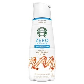 KEM SỮA LỎNG KHÔNG ĐƯỜNG VỊ HAZELNUT LATTE Starbucks Zero Sugar Coffee Creamer, 828ml (28 oz)