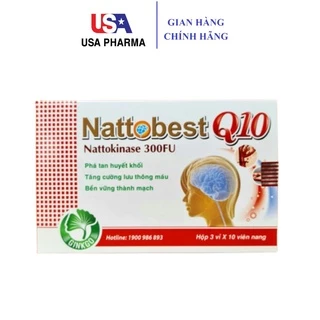 Hoạt huyết dưỡng não Ginkgo Biloba Nattobest Q10 hỗ trợ tăng tuần hoàn não, tan cục máu đông – Hộp 30 viên