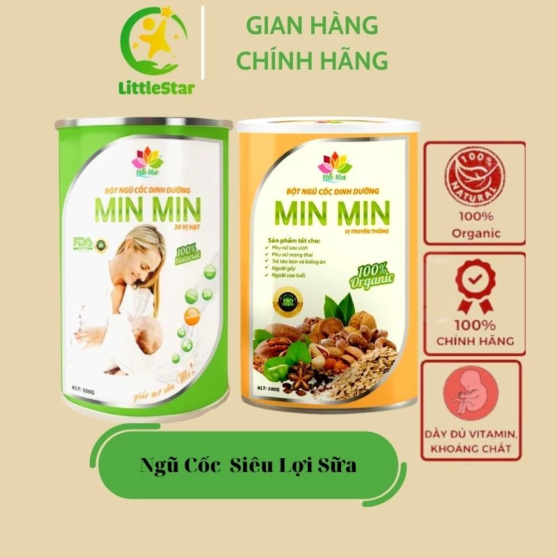 Combo 2 Hộp Ngũ Cốc Min Min 35 Hạt Và 38 Hạt Giúp Lợi Sữa Và Bổ Sung Dinh Dưỡng Cho Mẹ Bầu và Sau Sinh