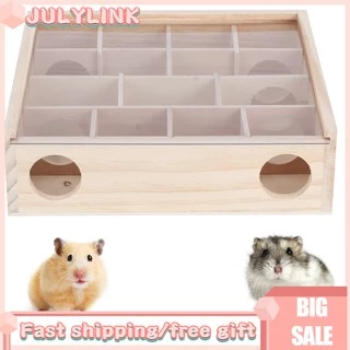 Julylink Đồ chơi mê cung bằng gỗ có 16 lỗi 13 Phá cho chuột Hamster thú vị