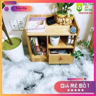 Tủ Đầu Giường, Kệ Đầu Giường Vuông Có Ngăn Kéo Màu Gỗ 40 x 26 x 32.5cm (HÀNG CHẤT LƯỢNG CAO)