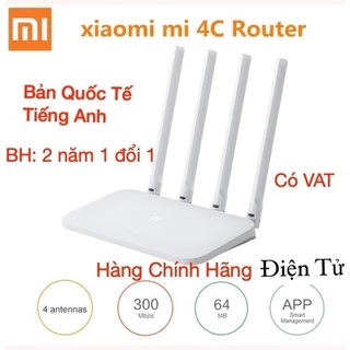 [Bản Quốc Tế] Xiaomi N 300Mbps Bộ Phát Wifi R4CM - Mi Router 4C - Quốc Tế Tiếng Anh 4 Anten rời -BH 2 năm 1 đổi 1