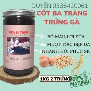 Cốt ba trắng trứng gà hạ thổ lợi sữa bổ máu đẹp da cho mẹ sau sinh hũ 1kg 2 trứng