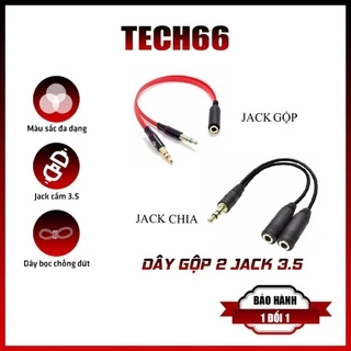 DÂY GỘP 2 JACK 3.5 MICRO + TAI NGHE THÀNH 1 LỖ CẮM JACK 3.5 LY và Cáp gộp audio và mic 3.5mm Jack gộp tai nghe 3.5