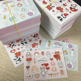 Set Sticker nhiều hình họa tiết chống nước, dán trang trí điện thoại, mũ bảo hiểm, vali, xe ga (Giao ngẫu nhiên)