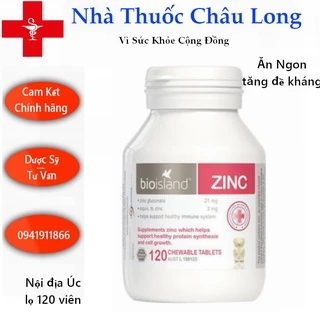 [Tem Chemist] Kẽm ZinC Bio island 120v cho bé từ 1 tuổi - Úc