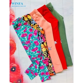 Combo 3 Quần dài Legging bé gái từ 7-30kg, thun Cotton Mềm Mát Co Giãn 4 chiều, ôm vừa sát chân - 3 màu ngẫu nhiên.