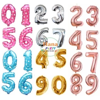 Bong Bóng Hình Chữ Số Nhỏ 40cm trang trí background sinh nhật, Bong Bóng Số Tuổi Trang Trí Tiệc Sinh Nhật Happy Birthday