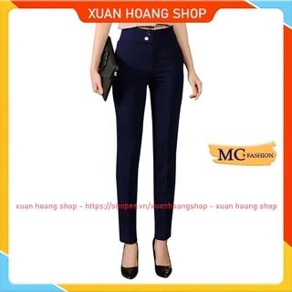 Quần Tây Nữ Công Sở Lưng Cao Kiểu Âu Mc Fashion, Màu Đen, Xanh Tím Than, Chất Vải Co Giãn Nhẹ, Size Đủ, Q0460