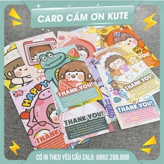 Card Cám Ơn Dễ Thương KuTe Giá Rẻ Nhiều Mẫu Đẹp - In 1 mặt - Cán màng mờ