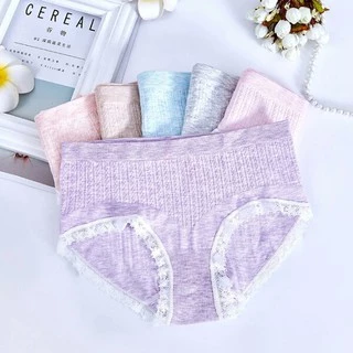 Quần Lót Nữ-Quần Lót Nữ Cotton Viền Ren Siêu Đẹp Màu Muối Tiêu