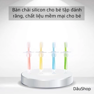 Bàn chải silicon cho bé tập đánh răng, chất liệu mềm mại cho bé