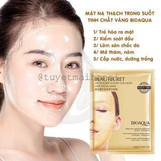 Mặt nạ Thạch Vàng 24K Collagen Bioaqua - Beautecret 24k Golden Luxury Collagen Lady Facial Mask