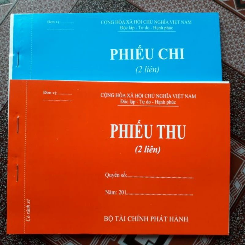 Phiếu thu, phiếu chi A4,A5 liên cacbon loại 1 liên, 2 liên, 3 liên