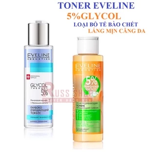 Toner Eveline 5% Glycolic Acid - Glycol Therapy Thu Nhỏ Lỗ Chân Lông Láng Mịn Da