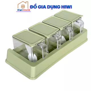 set 4 lọ đựng gia vị có thìa cao cấp Việt Nhật -2939