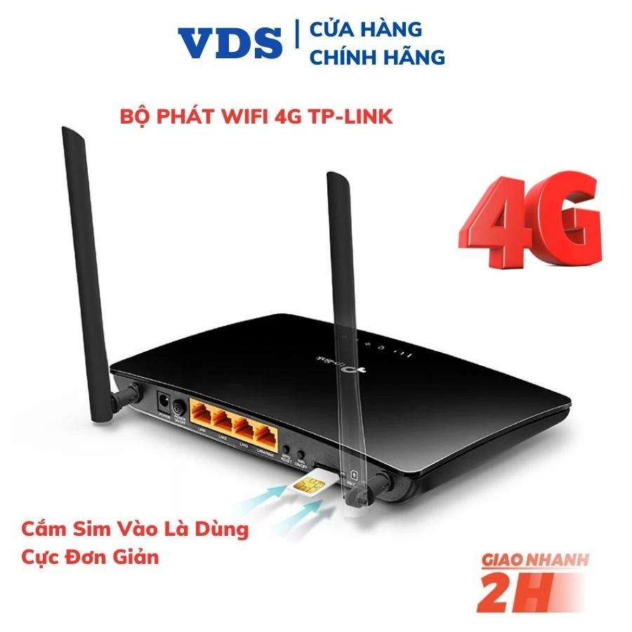 Cục phát wifi từ sim 4G TP-Link TL- MR6400 bộ phát wifi không dây LTE N 300Mbps - Hàng Chính Hãng
