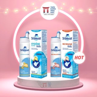 Xịt muối biển cá heo vàng và cá heo cam (100ml) vệ sinh mũi cho bé 0-3 tuổi Sterimar, Pháp)