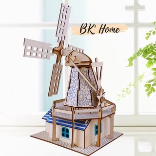 Mô hình lắp ráp 3D bằng gỗ- Cối Xay Gió Hà Lan Birkeetoys