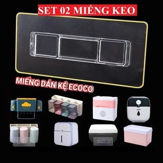 02 Miếng Keo dán hộp đựng giấy vệ sinh, keo dán kệ đựng bàn chài, kem đánh răng Ecoco - Keo dán Kệ nhà tắm Ecoco