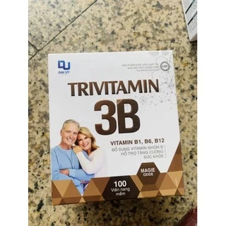 TRIVITAMIN 3B hộp 100 viên nang mềm - Bổ sung Vitamin nhóm B (B1-B6-B12) hỗ trợ tăng cường sức khỏe.