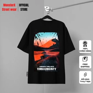 Áo thun unisex MONSTER X STREET Time phông tay lỡ nam nữ form rộng Local Brand