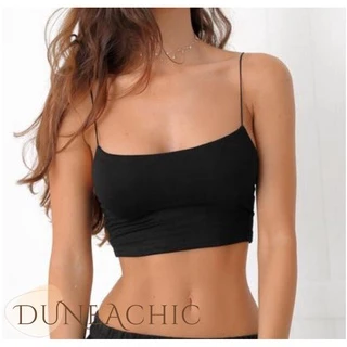 DUNEA Áo croptop màu trơn quyến rũ thời trang cho nữ với nhiều màu tùy chọn